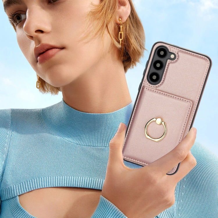 For Samsung Galaxy S23+ 5G RFID Anti-theft Card Ring Holder Phone Case(Rose Gold) - HoMEdemic™ 
