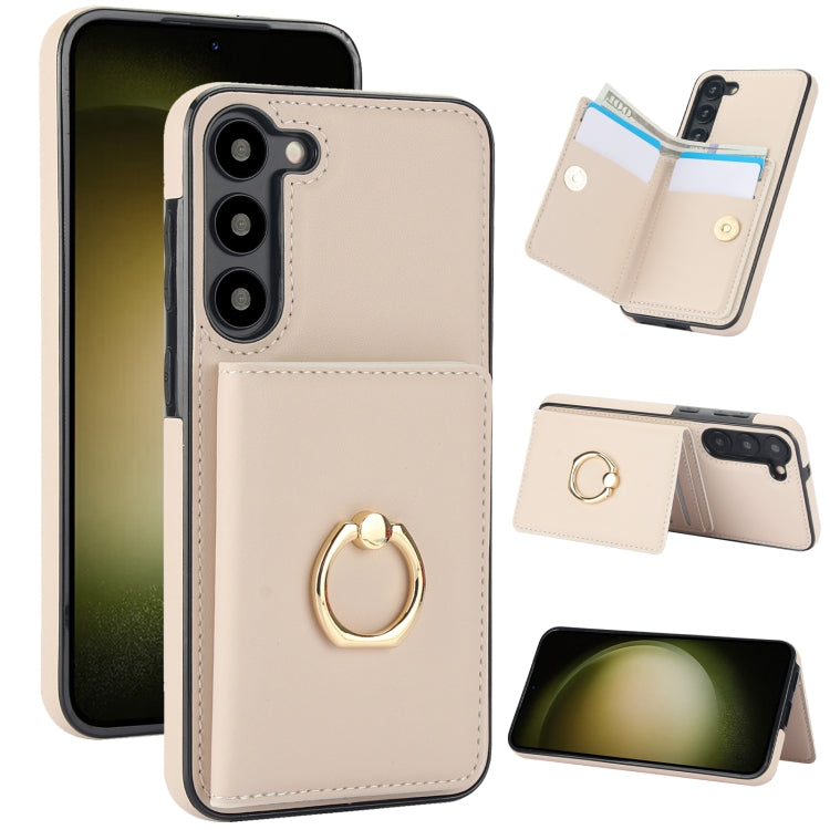 For Samsung Galaxy S23+ 5G RFID Anti-theft Card Ring Holder Phone Case(White) - HoMEdemic™ 