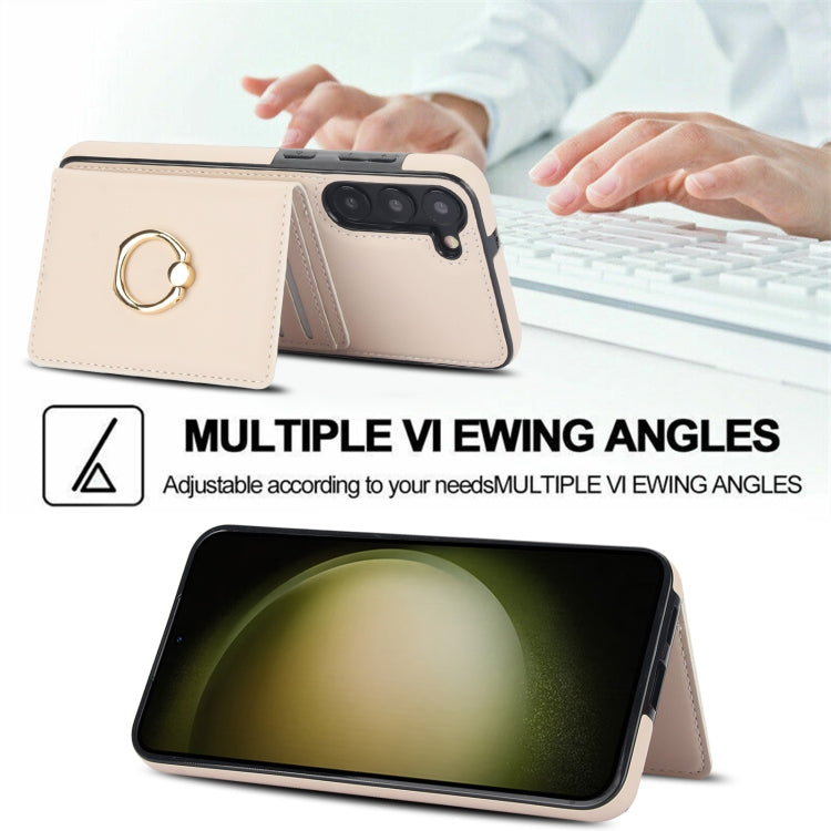 For Samsung Galaxy S23+ 5G RFID Anti-theft Card Ring Holder Phone Case(White) - HoMEdemic™ 