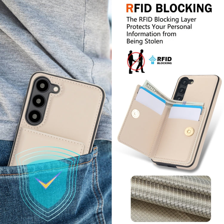 For Samsung Galaxy S23+ 5G RFID Anti-theft Card Ring Holder Phone Case(White) - HoMEdemic™ 