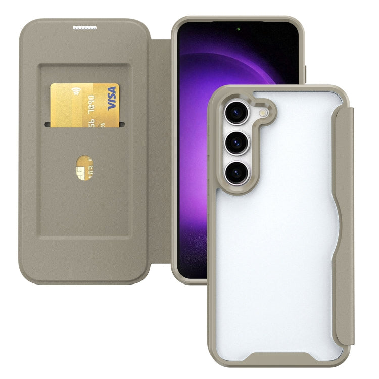 For Samsung Galaxy S23+ 5G RFID Blocking Adsorption Flip Leather Phone Case(Khaki) - HoMEdemic™ 