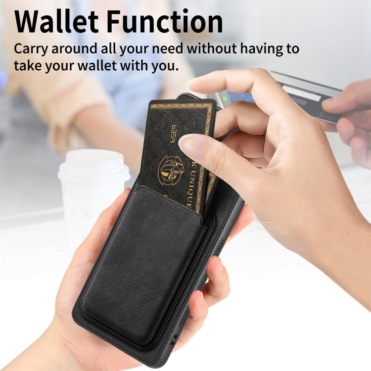 For Samsung Galaxy S23+ 5G Retro Leather Card Bag Magnetic Phone Case(Black) - HoMEdemic™ 