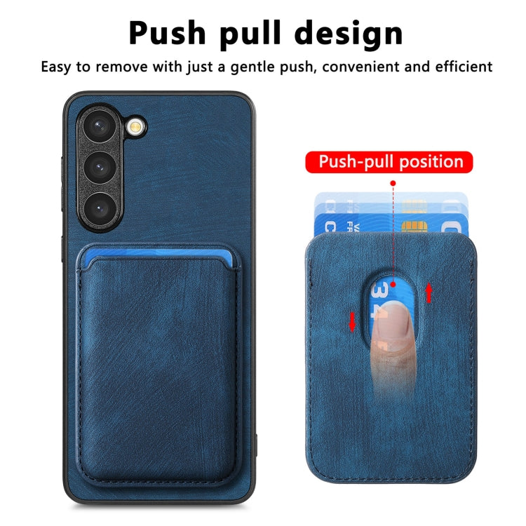 For Samsung Galaxy S23+ 5G Retro Leather Card Bag Magnetic Phone Case(Blue) - HoMEdemic™ 