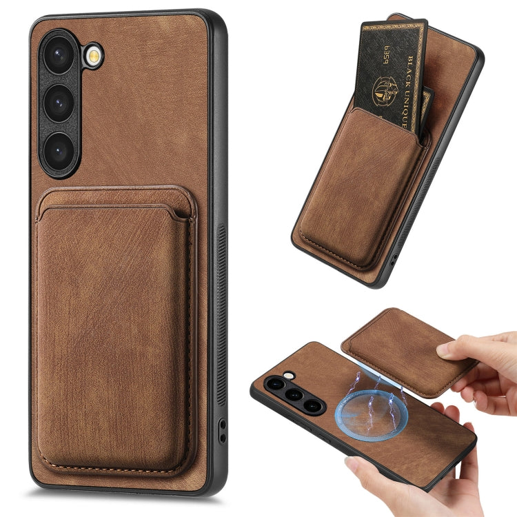 For Samsung Galaxy S23+ 5G Retro Leather Card Bag Magnetic Phone Case(Brown) - HoMEdemic™ 