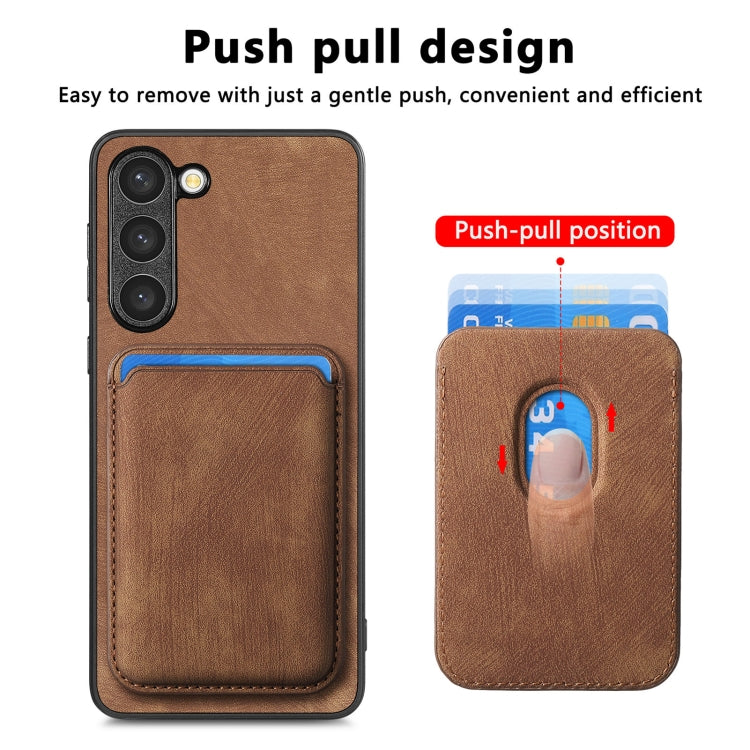 For Samsung Galaxy S23+ 5G Retro Leather Card Bag Magnetic Phone Case(Brown) - HoMEdemic™ 