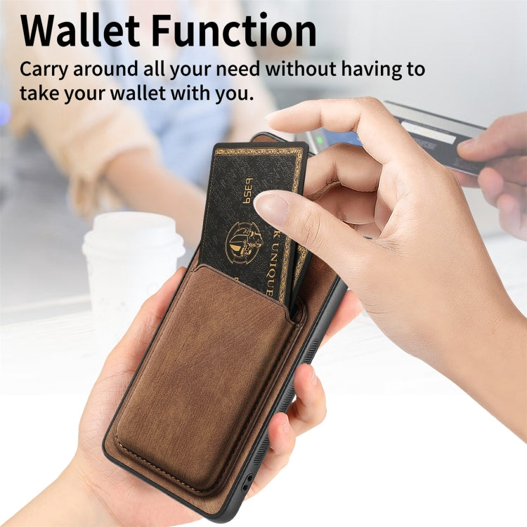 For Samsung Galaxy S23+ 5G Retro Leather Card Bag Magnetic Phone Case(Brown) - HoMEdemic™ 