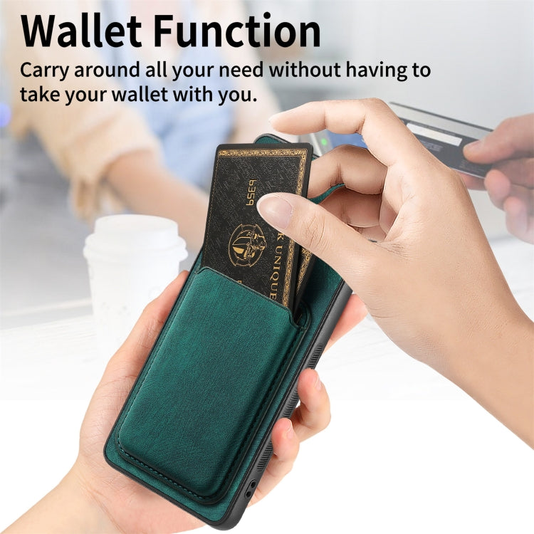 For Samsung Galaxy S23+ 5G Retro Leather Card Bag Magnetic Phone Case(Green) - HoMEdemic™ 