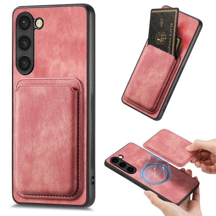 For Samsung Galaxy S23+ 5G Retro Leather Card Bag Magnetic Phone Case(Pink) - HoMEdemic™ 