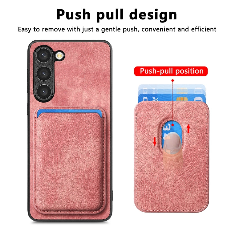For Samsung Galaxy S23+ 5G Retro Leather Card Bag Magnetic Phone Case(Pink) - HoMEdemic™ 