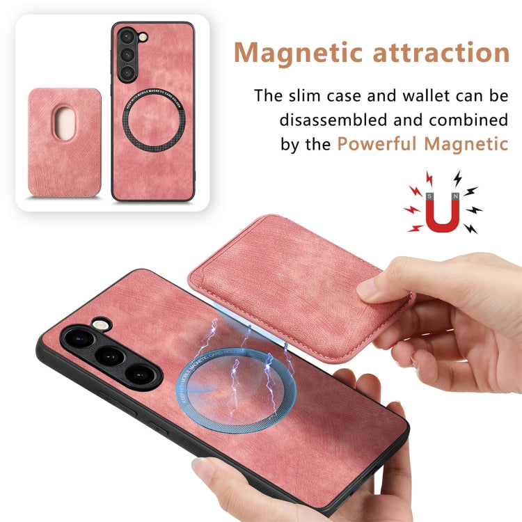 For Samsung Galaxy S23+ 5G Retro Leather Card Bag Magnetic Phone Case(Pink) - HoMEdemic™ 