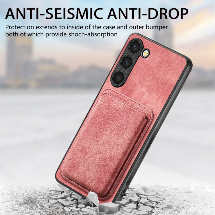 For Samsung Galaxy S23+ 5G Retro Leather Card Bag Magnetic Phone Case(Pink) - HoMEdemic™ 