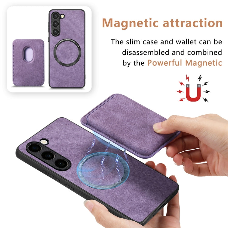 For Samsung Galaxy S23+ 5G Retro Leather Card Bag Magnetic Phone Case(Purple) - HoMEdemic™ 