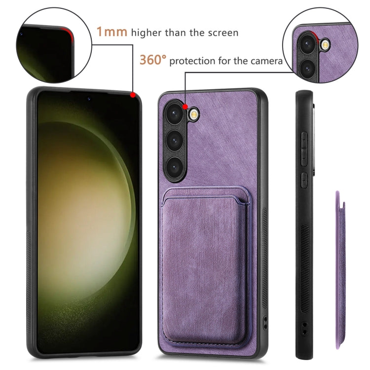 For Samsung Galaxy S23+ 5G Retro Leather Card Bag Magnetic Phone Case(Purple) - HoMEdemic™ 
