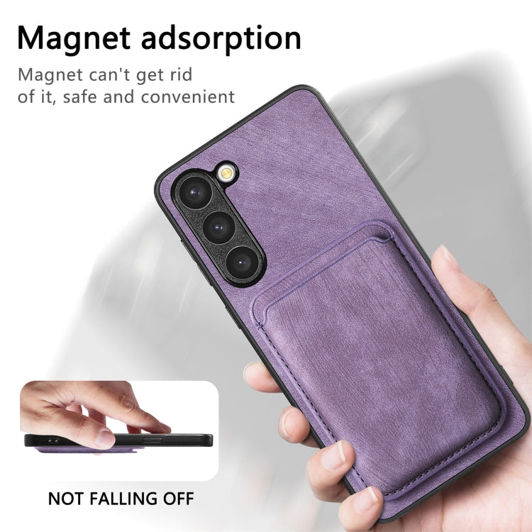 For Samsung Galaxy S23+ 5G Retro Leather Card Bag Magnetic Phone Case(Purple) - HoMEdemic™ 