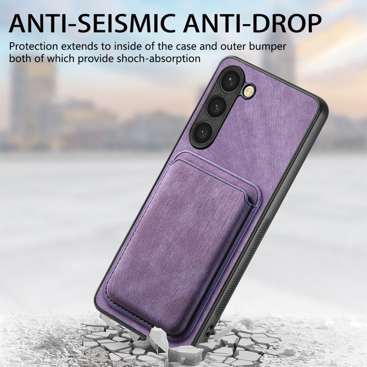 For Samsung Galaxy S23+ 5G Retro Leather Card Bag Magnetic Phone Case(Purple) - HoMEdemic™ 