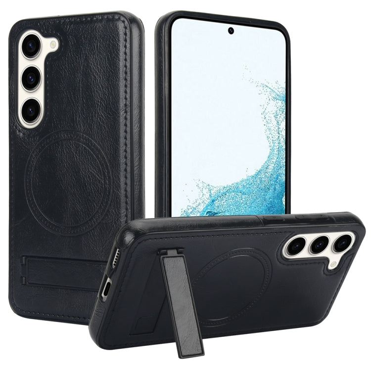 For Samsung Galaxy S23+ 5G Retro Leather Invisible Stand MagSafe Phone Case(Black) - HoMEdemic™ 