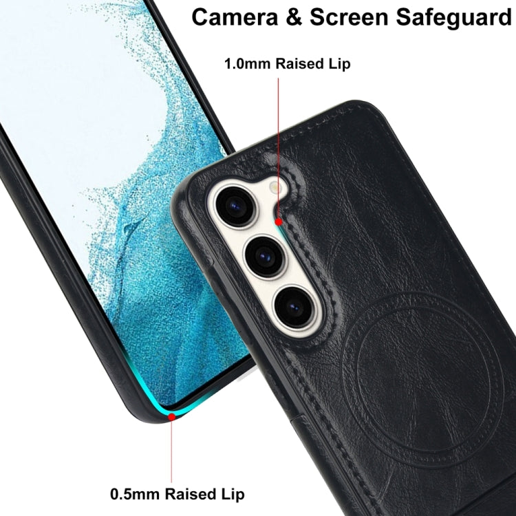 For Samsung Galaxy S23+ 5G Retro Leather Invisible Stand MagSafe Phone Case(Black) - HoMEdemic™ 