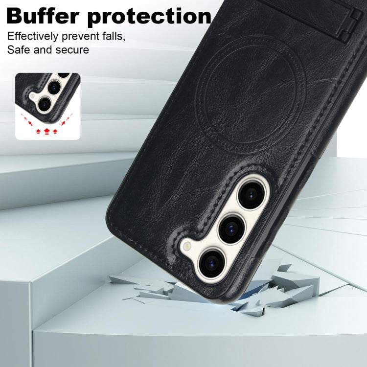 For Samsung Galaxy S23+ 5G Retro Leather Invisible Stand MagSafe Phone Case(Black) - HoMEdemic™ 