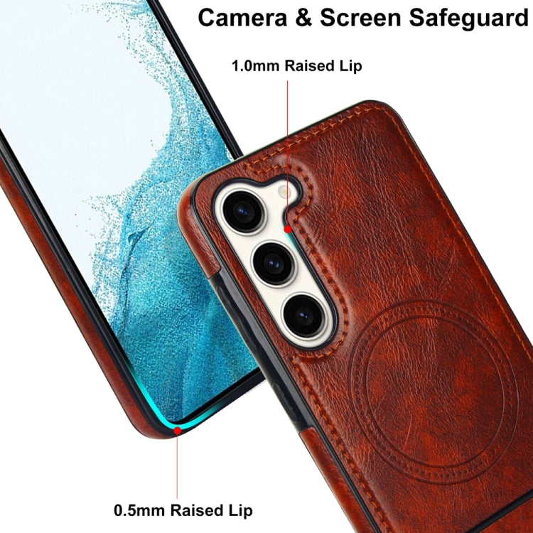 For Samsung Galaxy S23+ 5G Retro Leather Invisible Stand MagSafe Phone Case(Brown) - HoMEdemic™ 