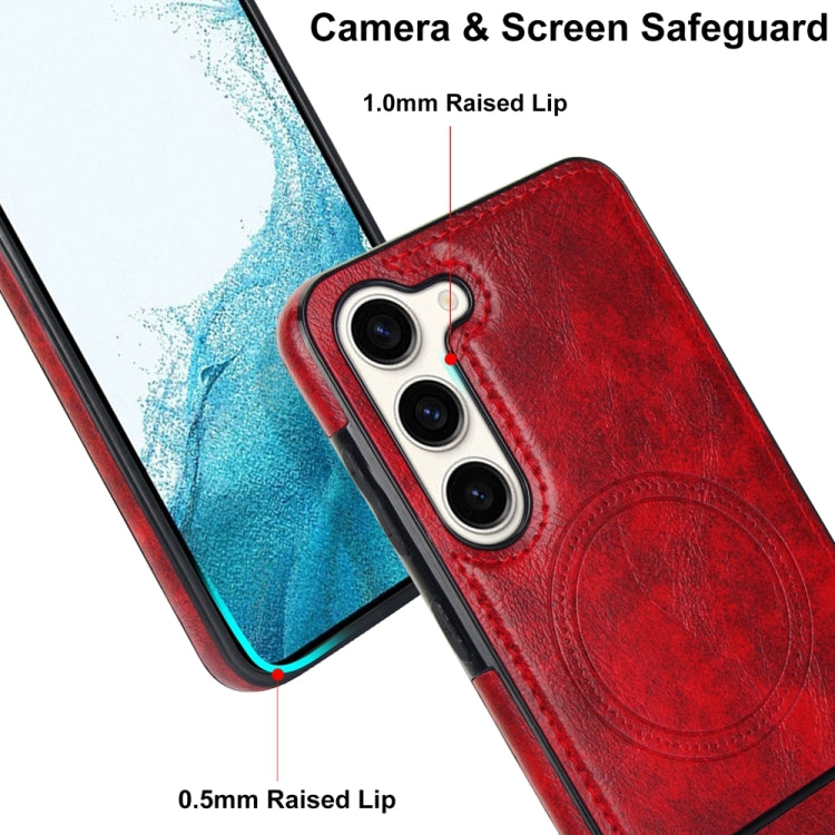For Samsung Galaxy S23+ 5G Retro Leather Invisible Stand MagSafe Phone Case(Red) - HoMEdemic™ 
