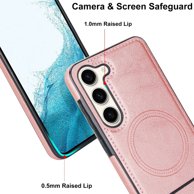 For Samsung Galaxy S23+ 5G Retro Leather Invisible Stand MagSafe Phone Case(Rose Gold) - HoMEdemic™ 