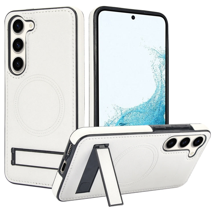 For Samsung Galaxy S23+ 5G Retro Leather Invisible Stand MagSafe Phone Case(White) - HoMEdemic™ 