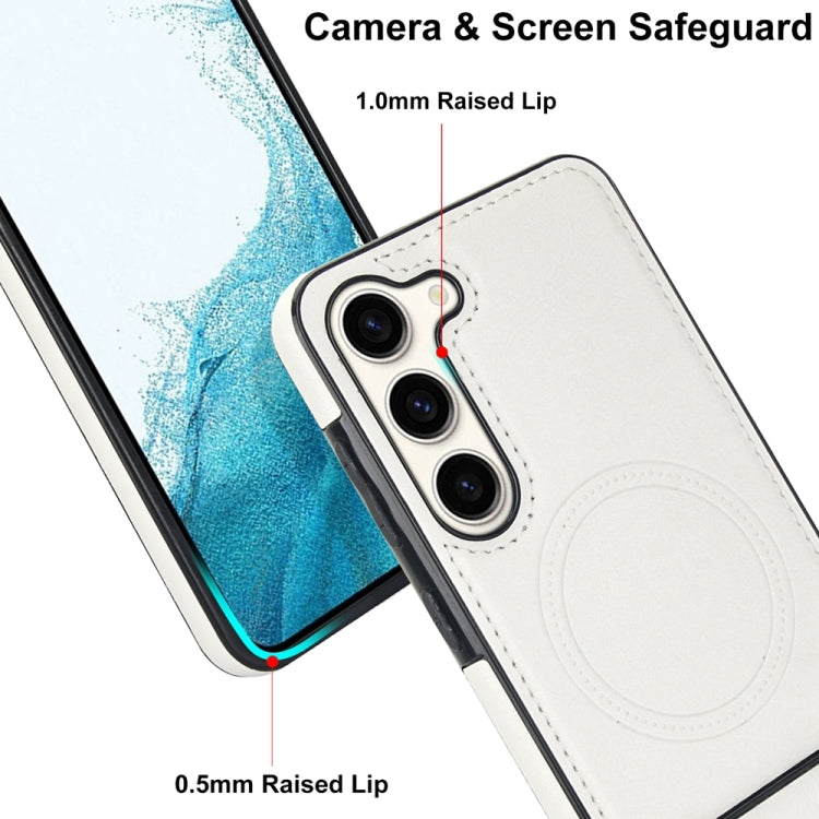 For Samsung Galaxy S23+ 5G Retro Leather Invisible Stand MagSafe Phone Case(White) - HoMEdemic™ 