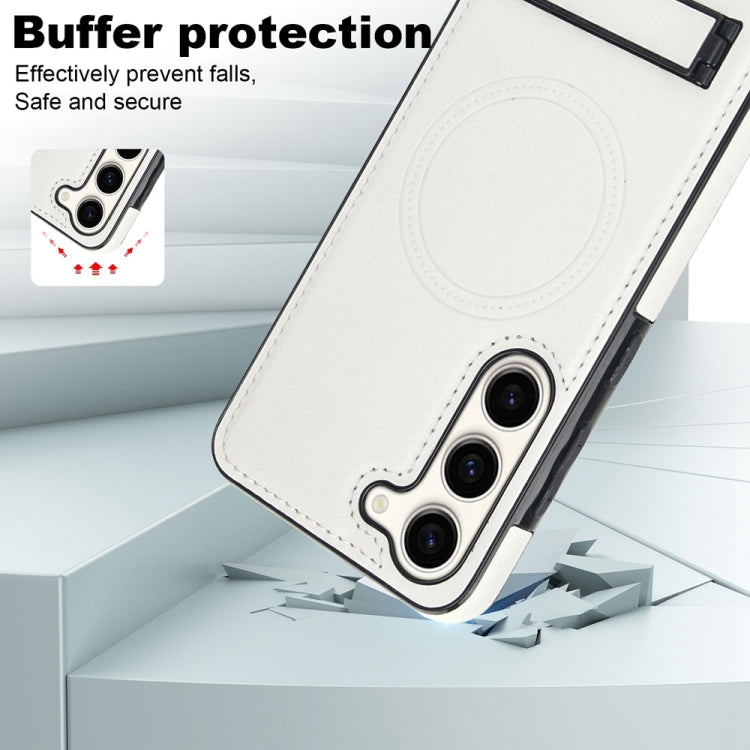 For Samsung Galaxy S23+ 5G Retro Leather Invisible Stand MagSafe Phone Case(White) - HoMEdemic™ 