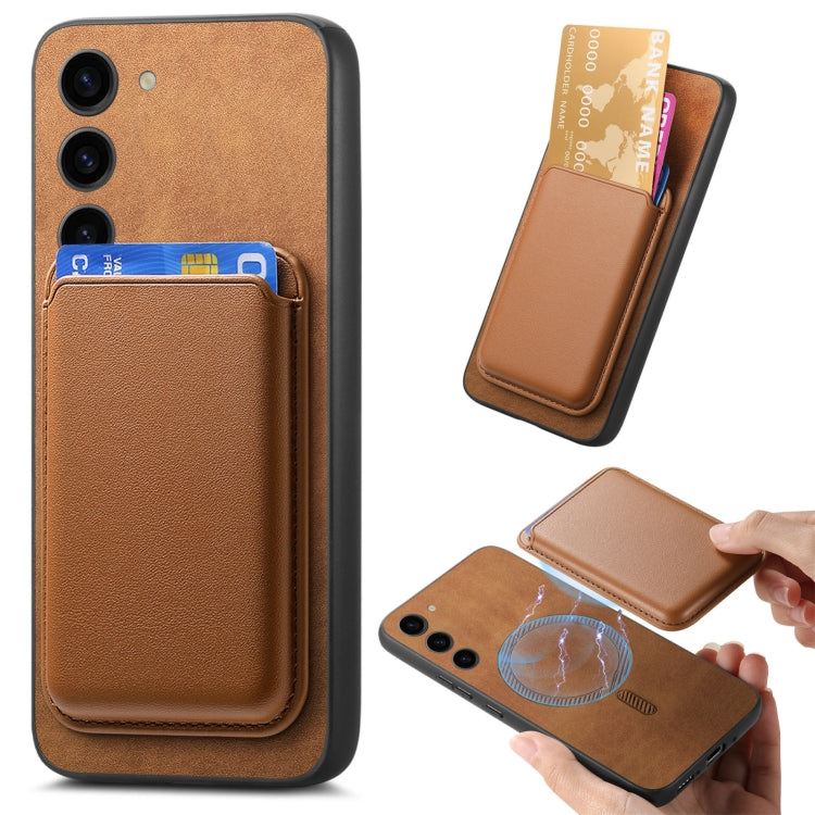 For Samsung Galaxy S23+ 5G Retro Magsafe Card Bag PU Back Cover Phone Case(Brown) - HoMEdemic™ 