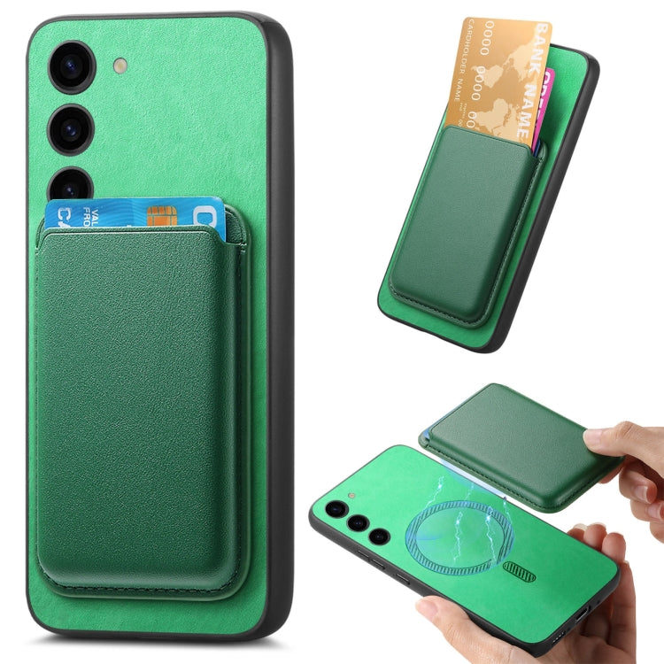 For Samsung Galaxy S23+ 5G Retro Magsafe Card Bag PU Back Cover Phone Case(Green) - HoMEdemic™ 