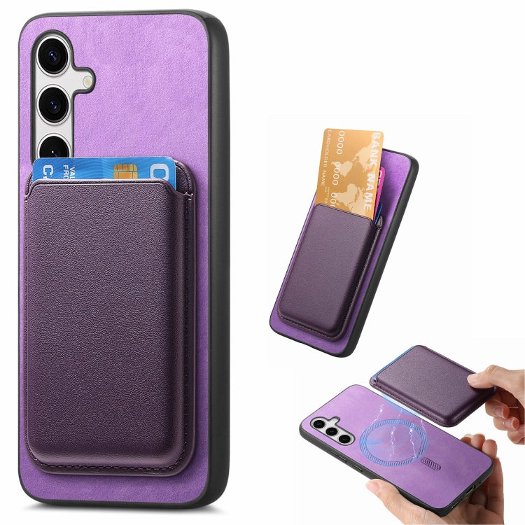 For Samsung Galaxy S23+ 5G Retro Magsafe Card Bag PU Back Cover Phone Case(Purple) - HoMEdemic™ 