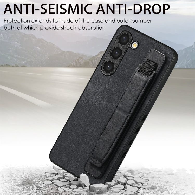 For Samsung Galaxy S23+ 5G Retro Wristband Holder Leather Back Phone Case(Black) - HoMEdemic™ 