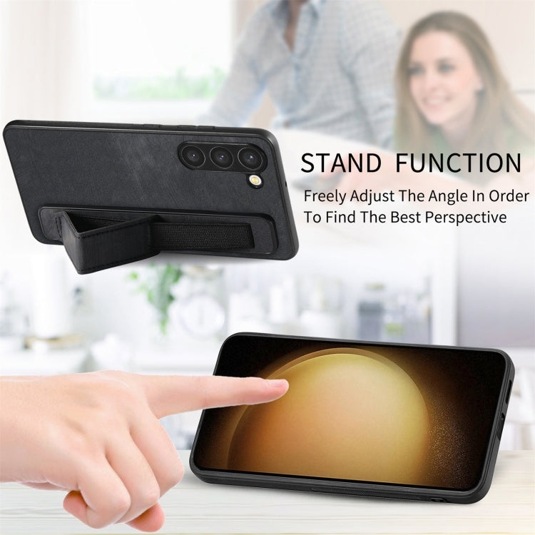 For Samsung Galaxy S23+ 5G Retro Wristband Holder Leather Back Phone Case(Black) - HoMEdemic™ 