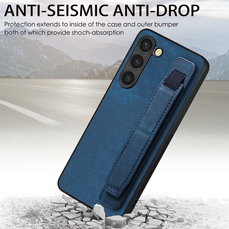For Samsung Galaxy S23+ 5G Retro Wristband Holder Leather Back Phone Case(Blue) - HoMEdemic™ 