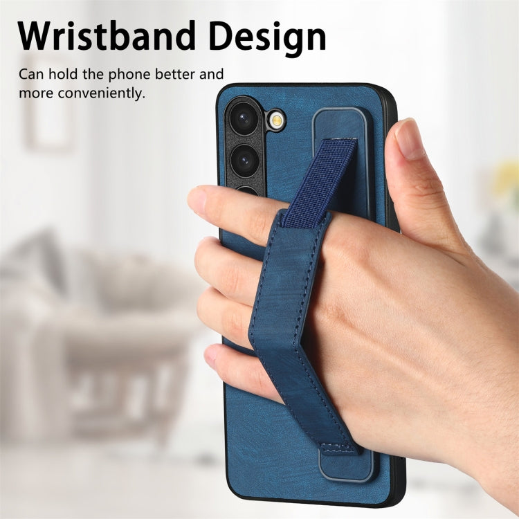 For Samsung Galaxy S23+ 5G Retro Wristband Holder Leather Back Phone Case(Blue) - HoMEdemic™ 
