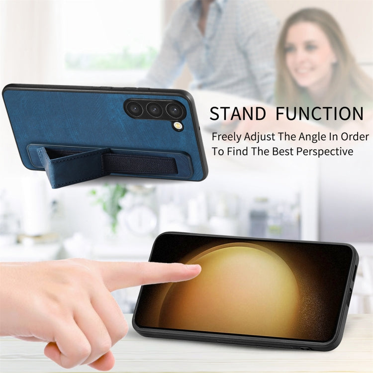 For Samsung Galaxy S23+ 5G Retro Wristband Holder Leather Back Phone Case(Blue) - HoMEdemic™ 