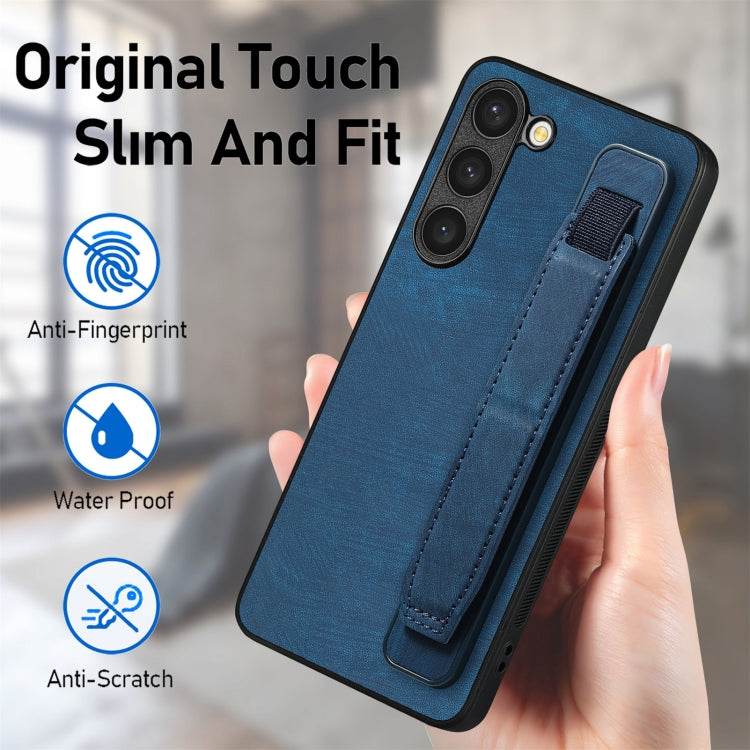 For Samsung Galaxy S23+ 5G Retro Wristband Holder Leather Back Phone Case(Blue) - HoMEdemic™ 