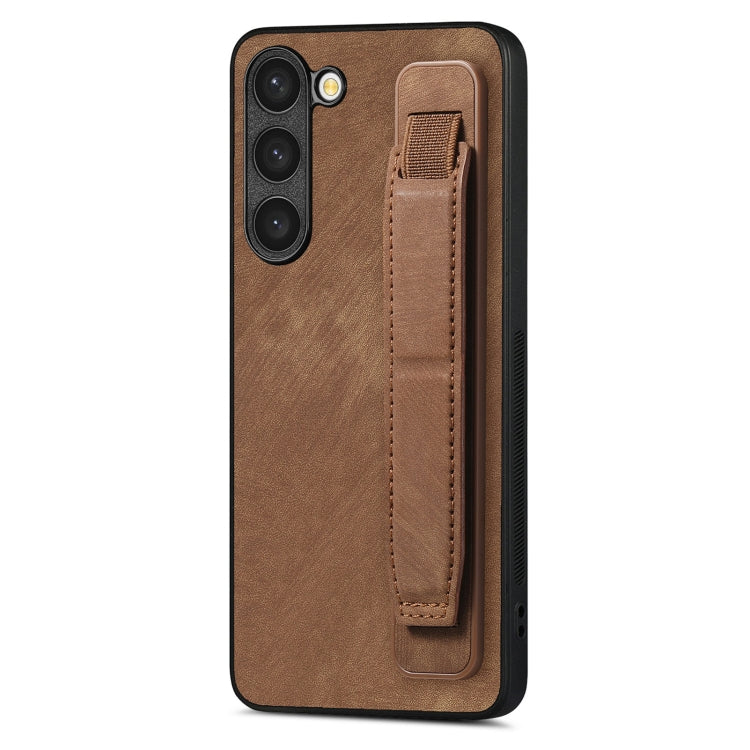 For Samsung Galaxy S23+ 5G Retro Wristband Holder Leather Back Phone Case(Brown) - HoMEdemic™ 
