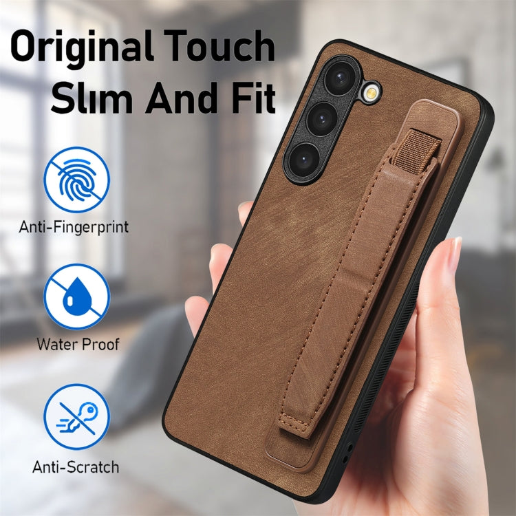 For Samsung Galaxy S23+ 5G Retro Wristband Holder Leather Back Phone Case(Brown) - HoMEdemic™ 