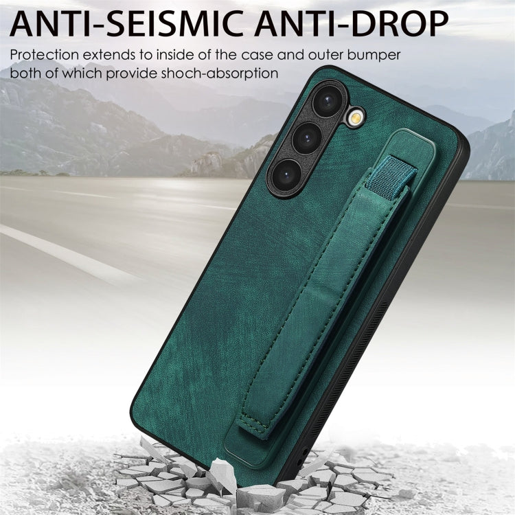 For Samsung Galaxy S23+ 5G Retro Wristband Holder Leather Back Phone Case(Green) - HoMEdemic™ 