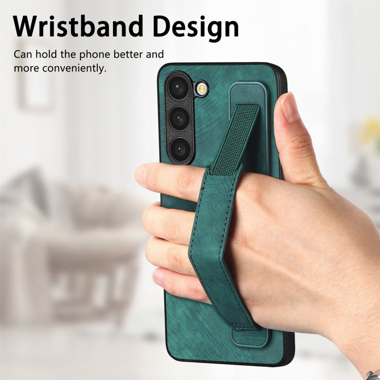 For Samsung Galaxy S23+ 5G Retro Wristband Holder Leather Back Phone Case(Green) - HoMEdemic™ 