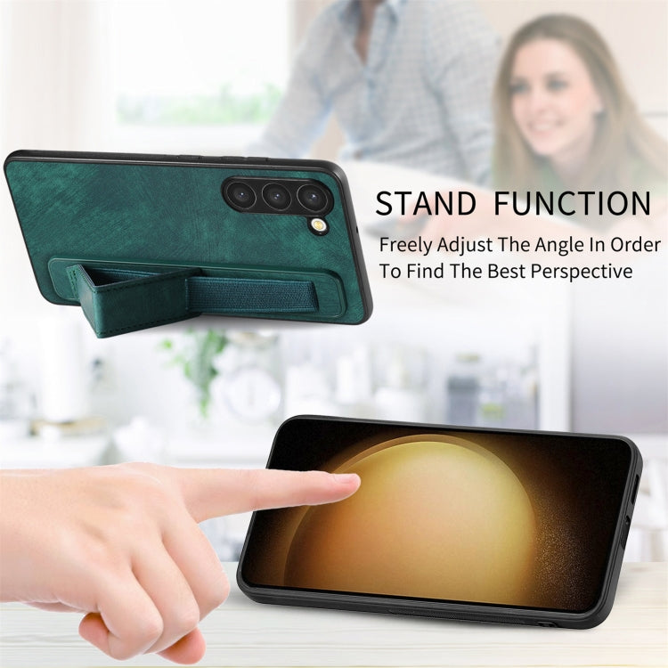 For Samsung Galaxy S23+ 5G Retro Wristband Holder Leather Back Phone Case(Green) - HoMEdemic™ 
