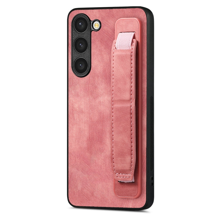 For Samsung Galaxy S23+ 5G Retro Wristband Holder Leather Back Phone Case(Pink) - HoMEdemic™ 