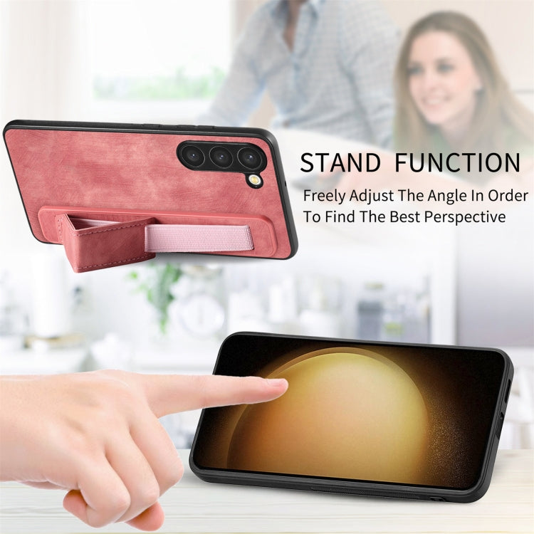 For Samsung Galaxy S23+ 5G Retro Wristband Holder Leather Back Phone Case(Pink) - HoMEdemic™ 