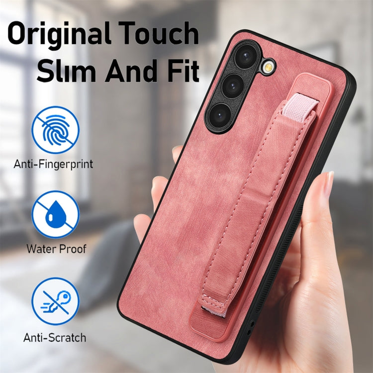 For Samsung Galaxy S23+ 5G Retro Wristband Holder Leather Back Phone Case(Pink) - HoMEdemic™ 