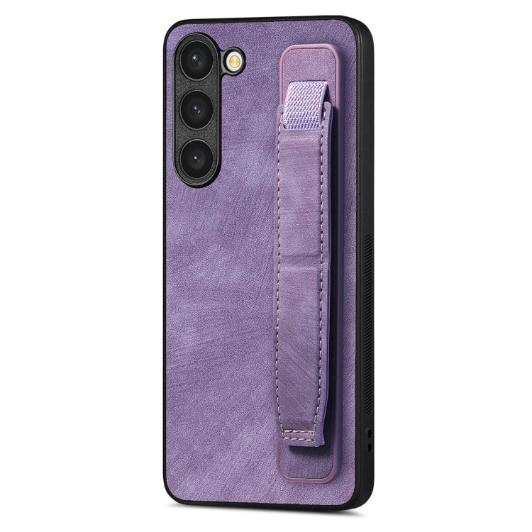 For Samsung Galaxy S23+ 5G Retro Wristband Holder Leather Back Phone Case(Purple) - HoMEdemic™ 