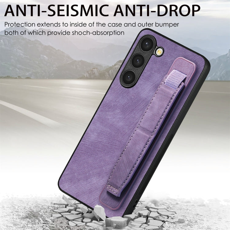 For Samsung Galaxy S23+ 5G Retro Wristband Holder Leather Back Phone Case(Purple) - HoMEdemic™ 