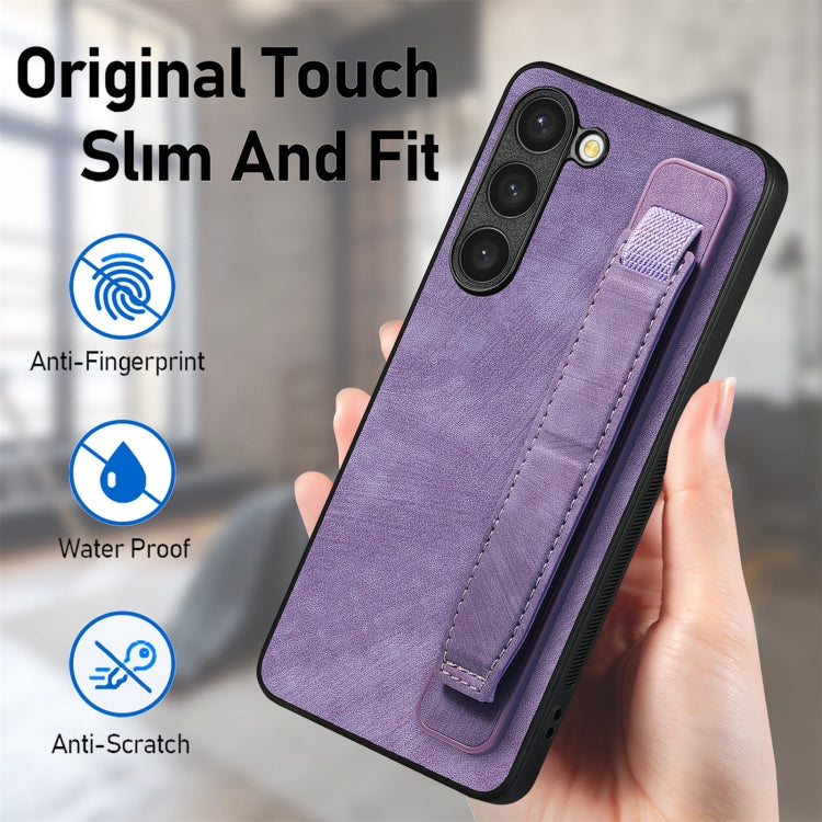 For Samsung Galaxy S23+ 5G Retro Wristband Holder Leather Back Phone Case(Purple) - HoMEdemic™ 