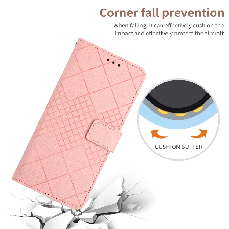 For Samsung Galaxy S23+ 5G Rhombic Grid Texture Leather Phone Case(Pink) - HoMEdemic™ 
