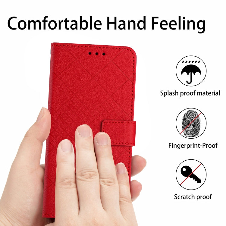 For Samsung Galaxy S23+ 5G Rhombic Grid Texture Leather Phone Case(Red) - HoMEdemic™ 